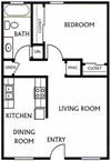 1 Bedroom, 1 Bathroom Floor Plan 1 Bedroom, 1 Bathroom Floor Plan