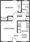 2 Bedroom, 1 Bathroom Floor Plan 2 Bedroom, 1 Bathroom Floor Plan