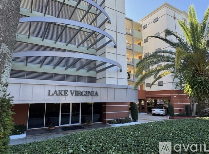 A building with the name Lake Virginia on it.