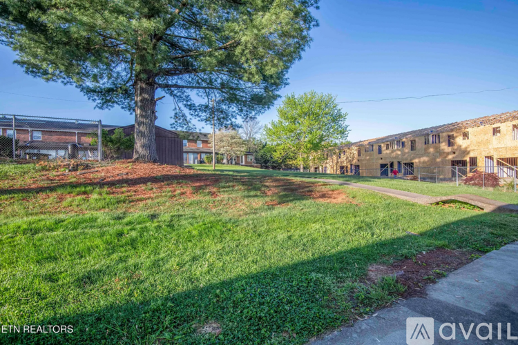 A tree stands in a grassy area in front of a building.