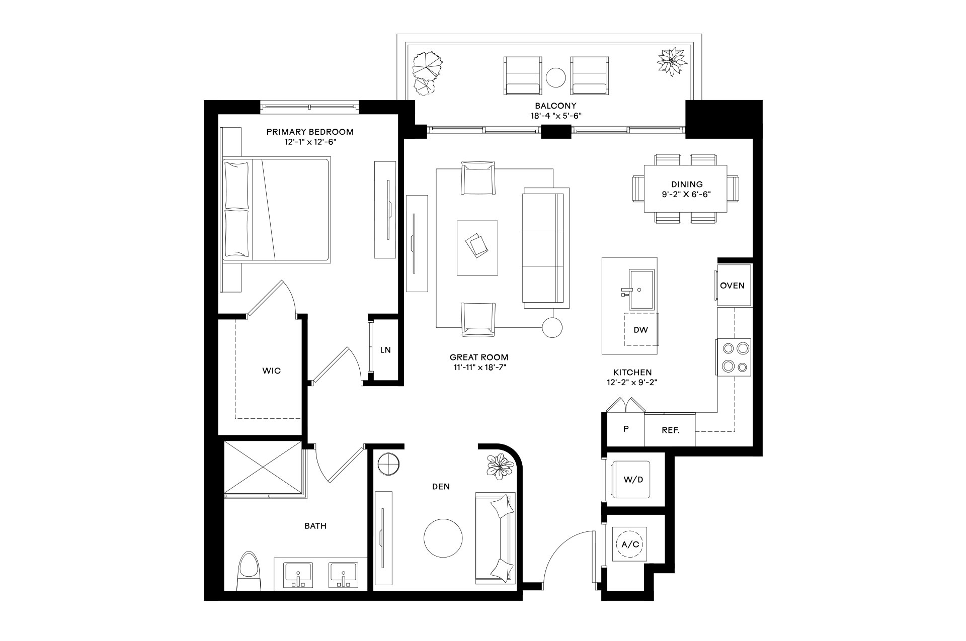 1 Bed/1 Bath-A2
