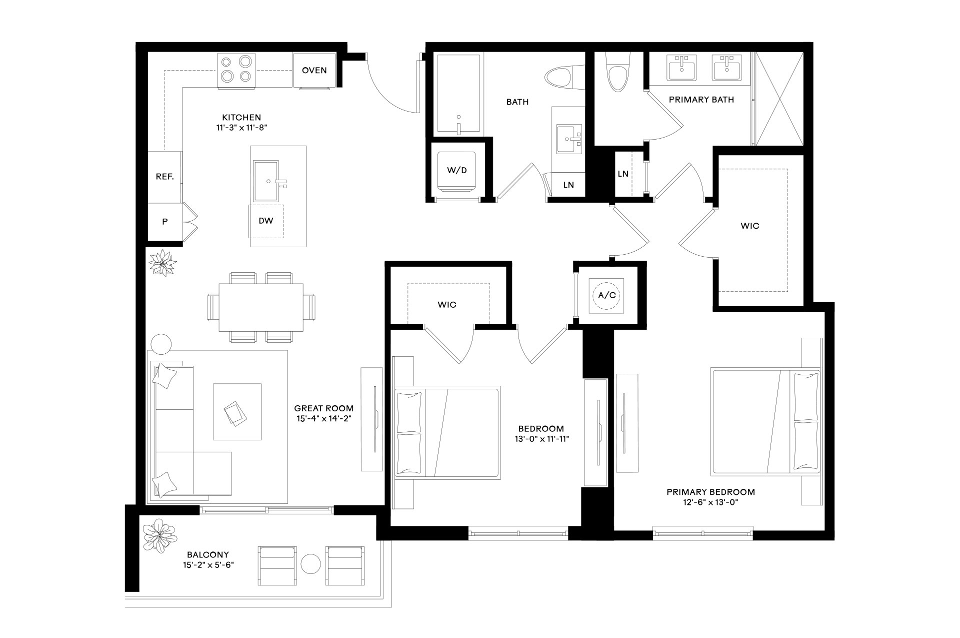 2 Bed/2 Bath-B2