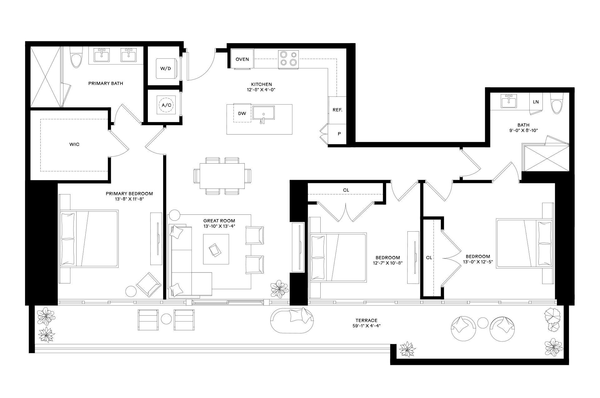 3 Bed/2 Bath-C3b