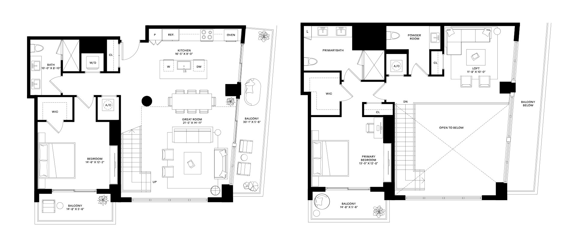 2 Bed/3 Bath Loft-TH1
