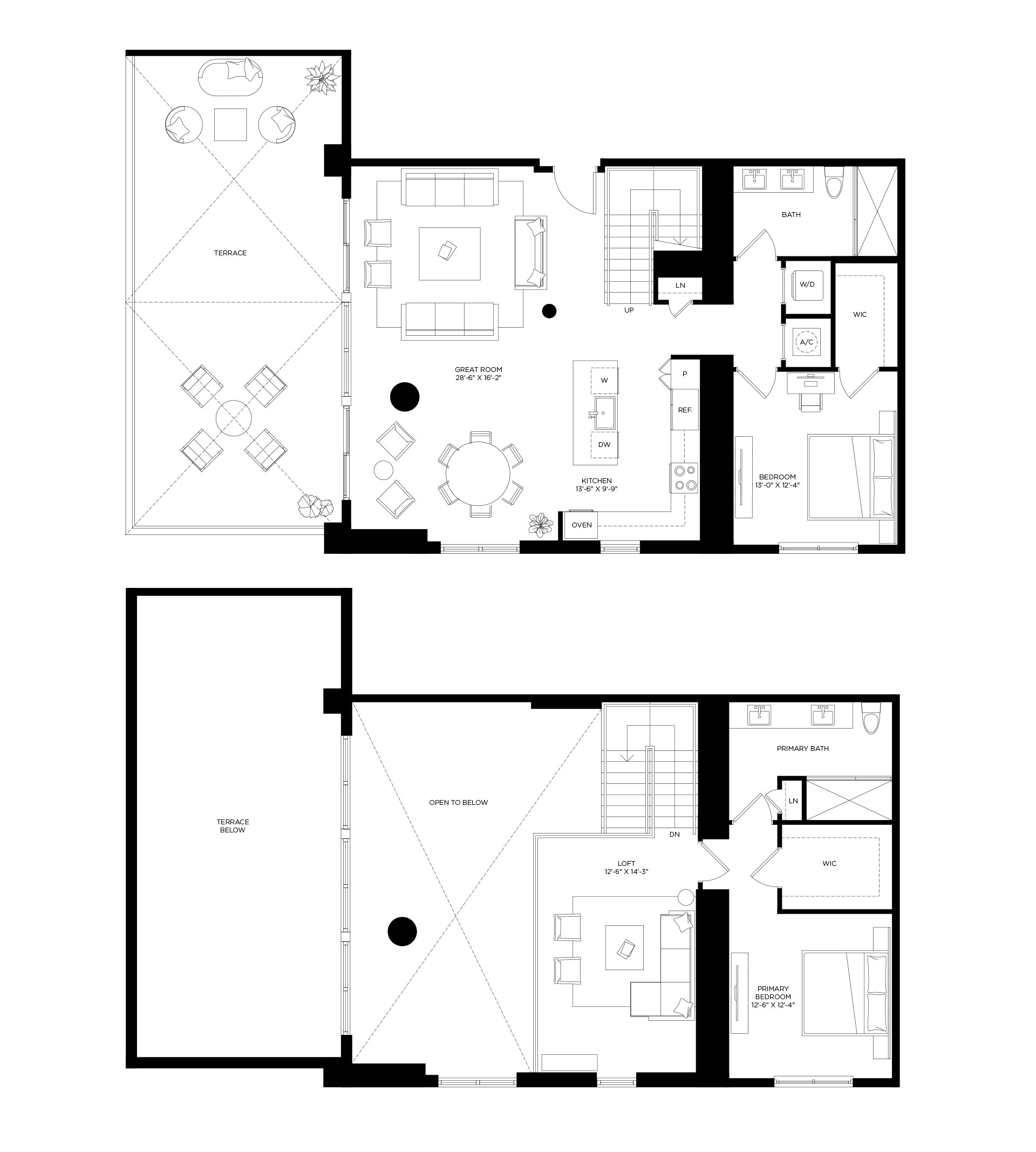 2 Bed/2 Bath Loft-TH3.1