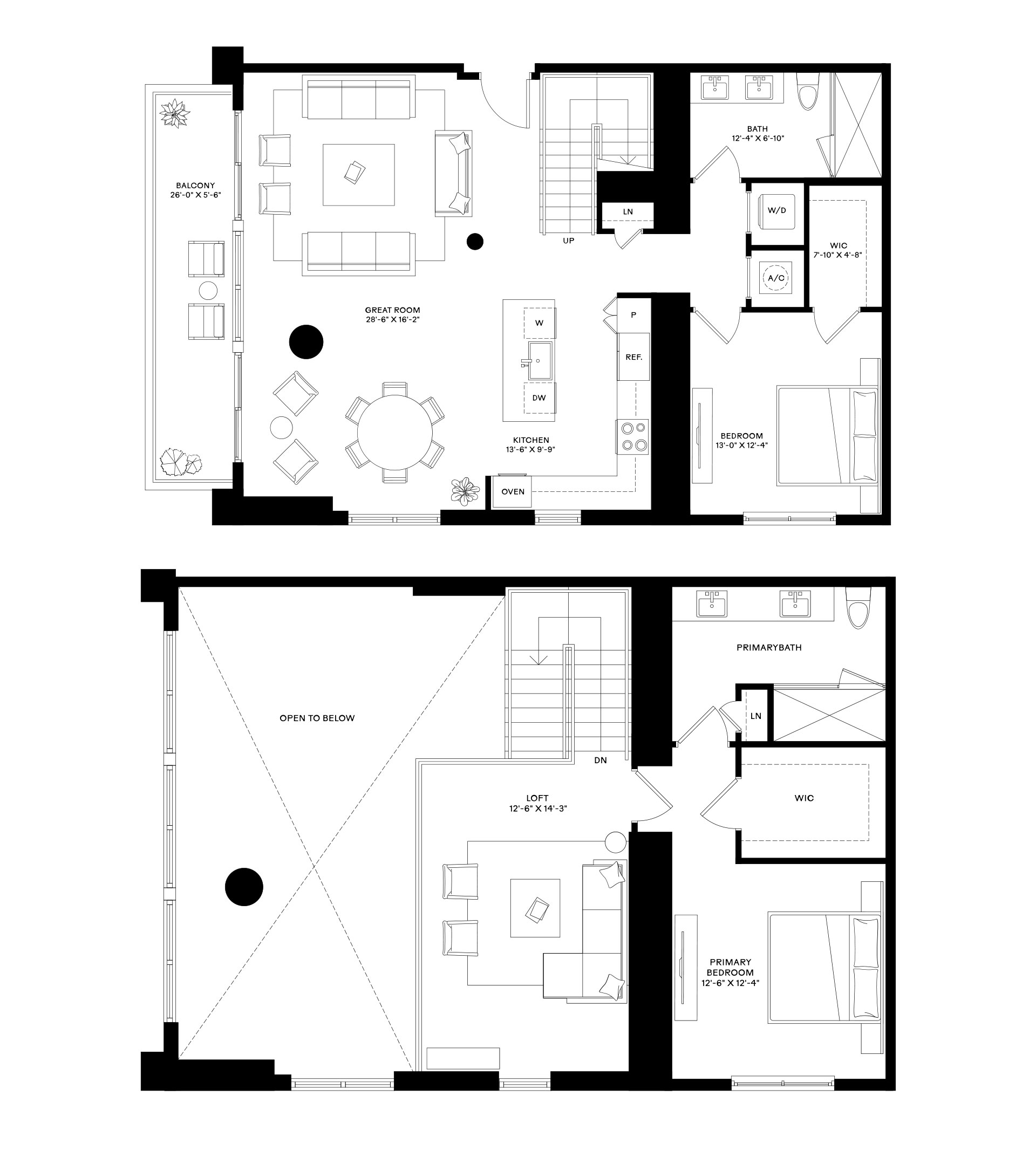 2 Bed/2 Bath Loft-TH3