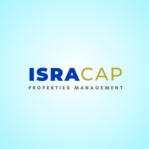The image is a logo of ISRACAP Properties Management.