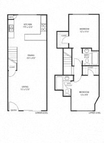 2 bedroom apartment floor plan at Crenshaw Townhouse. Tanzania Floor Plan 2