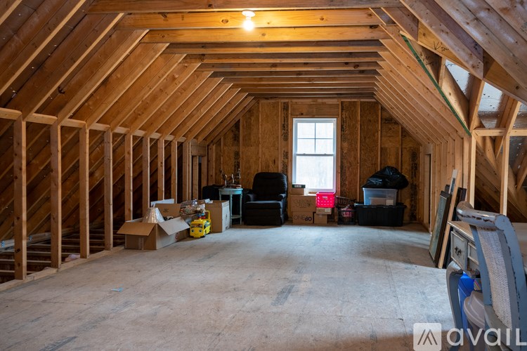A room under construction with unfinished walls and ceiling.
