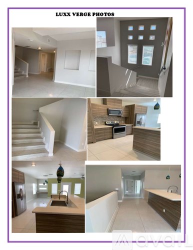 A series of images showcasing the interior of a modern, well-lit, and spacious apartment.