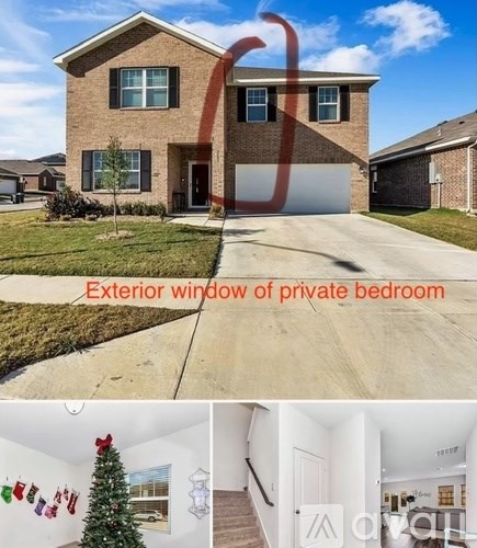 A house with a Christmas tree in the living room.