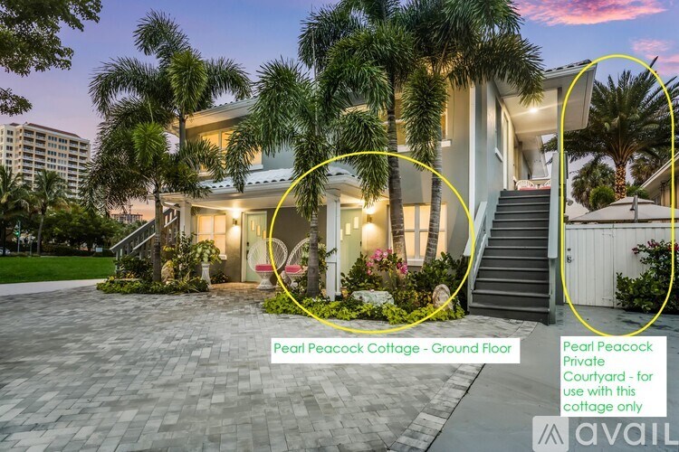 A house with a private courtyard is for sale.