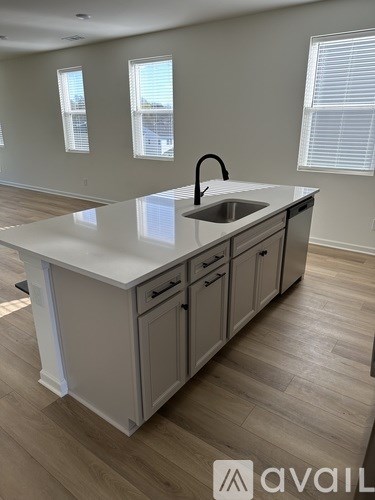 A kitchen with a sink and cabinets.