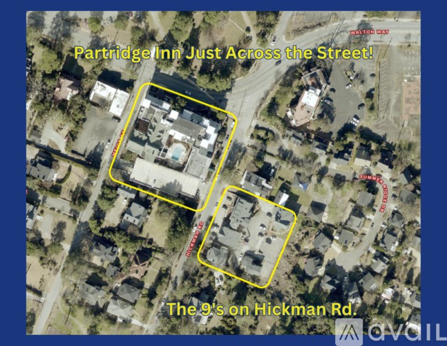 An aerial view of a city with Augusta's Central Business District and Augusta's Medical District labeled.