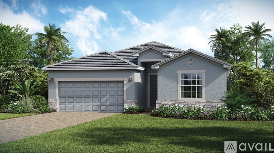 A house with a garage is available for purchase.
