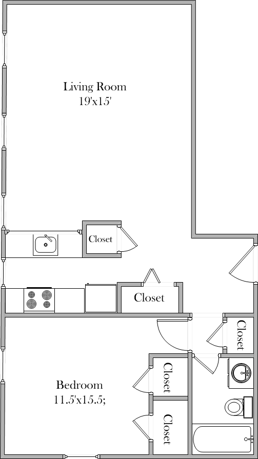 1 Bedroom - Large