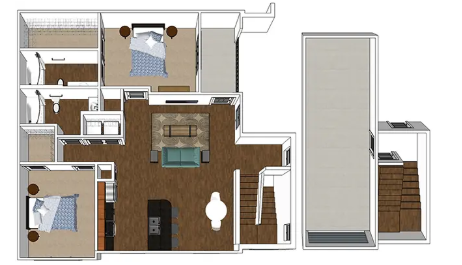 3 bedroom floorplan with or without garage