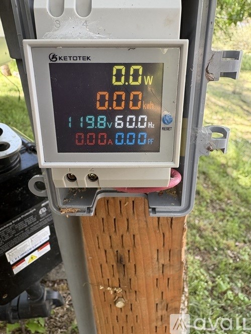 A KETOTEK digital display shows 0.0W and 0.0 kWh.