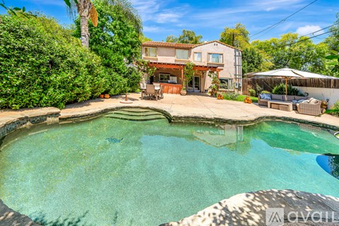 A house with a pool in the backyard.
