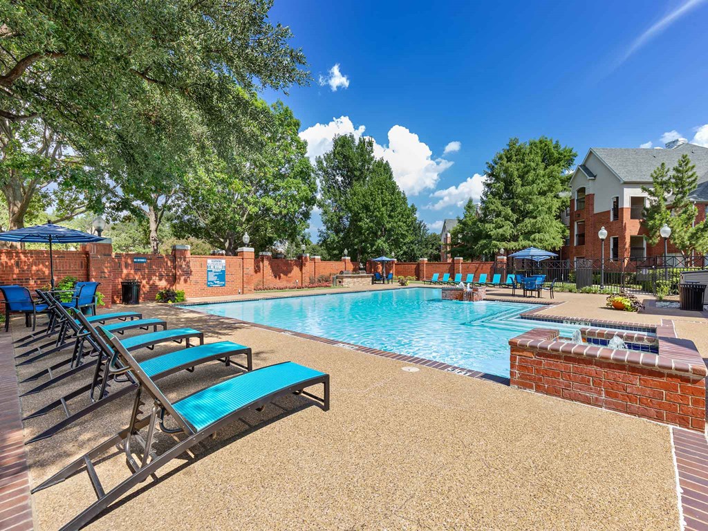 our apartments offer a resort style pool with lounge chairs