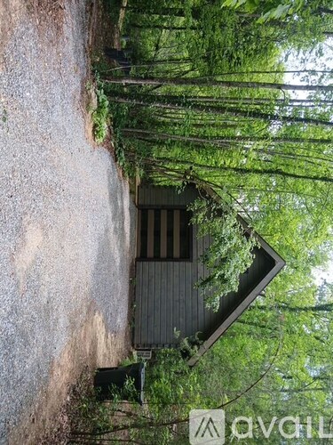 A tree branch is hanging over a wooden structure.