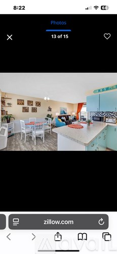 A photo gallery app with a photo of a kitchen.