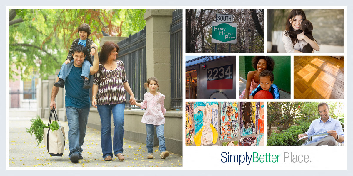 a collage of people walking down the street and talking on the phone