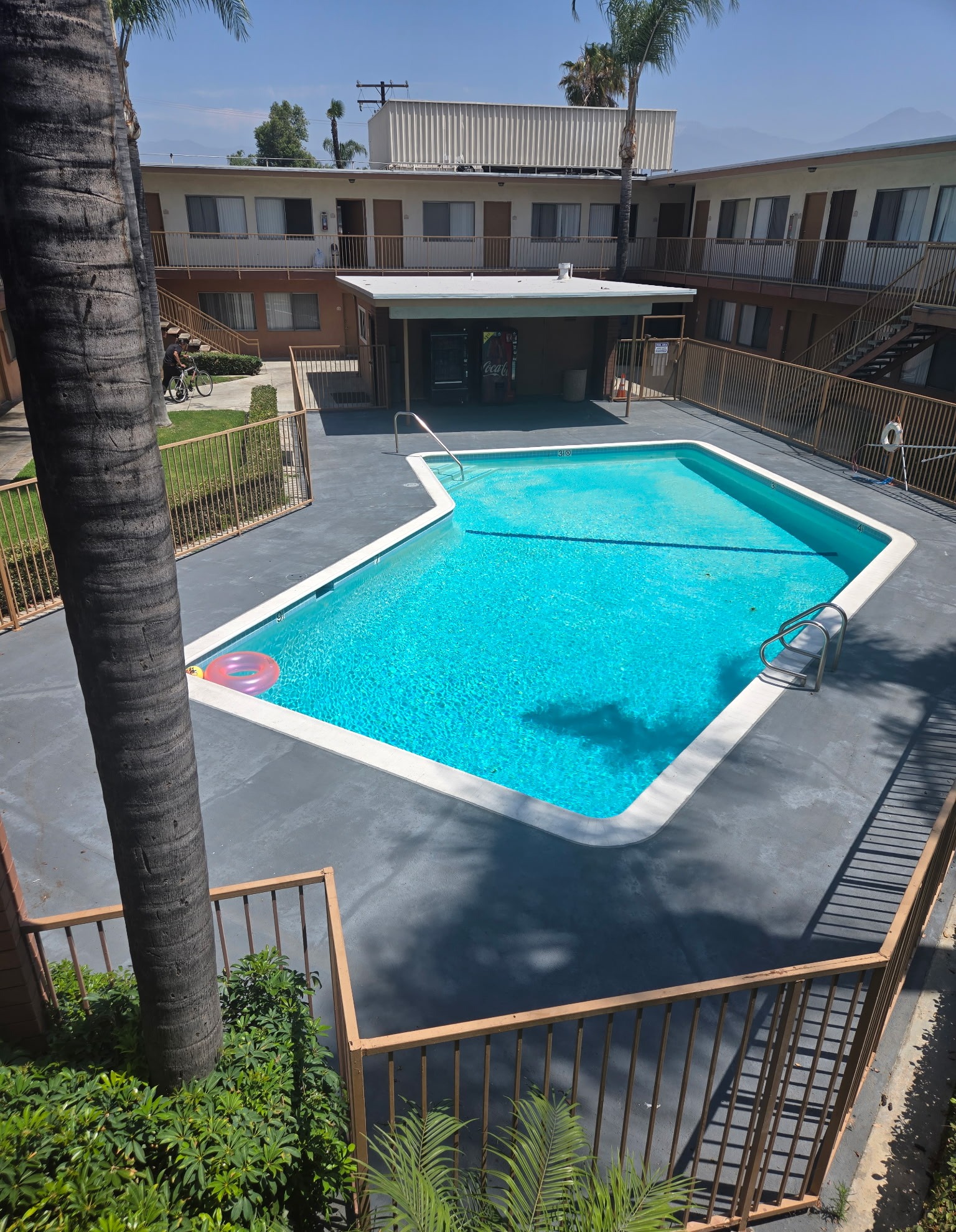 A pool with a gate.