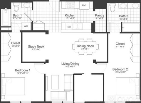 87 New St 2 Beds Apartment for Rent