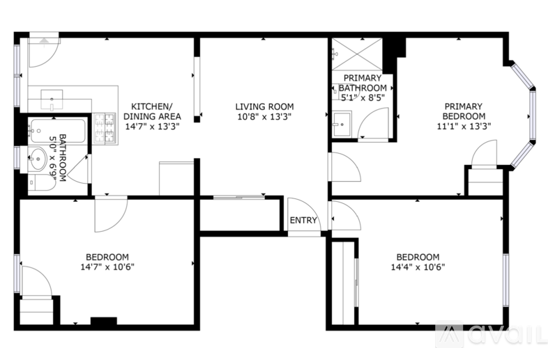 A black and white image of a house floor plan.