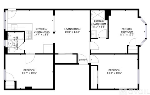 A black and white image of a house floor plan.