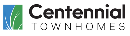 The image is a logo for Centennial Townhomes.
