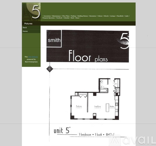 A Smith Floor Plan for a 5 unit apartment building.