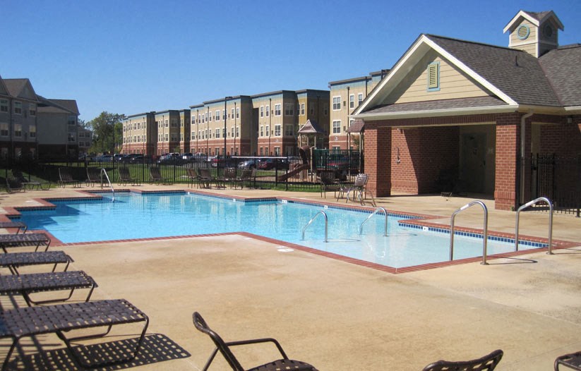 the pool at the apartments for rent