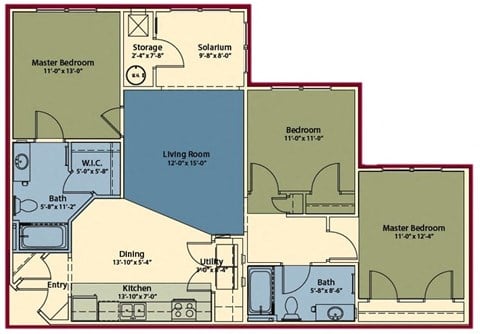 a floor plan of a two story house with bedrooms and a living room