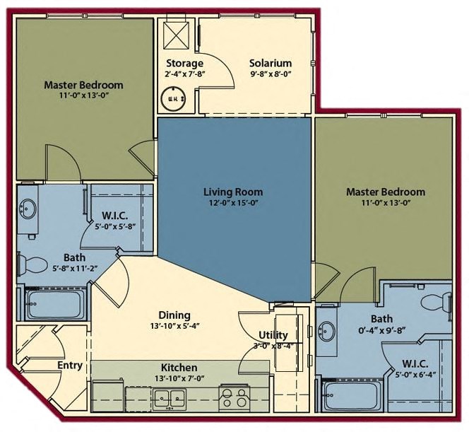 a floor plan of a two story floor plan with two bedrooms and a living room