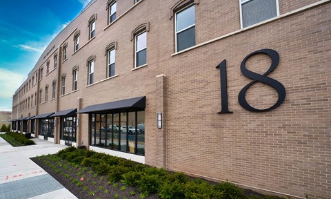 A building with the number 18 on it.