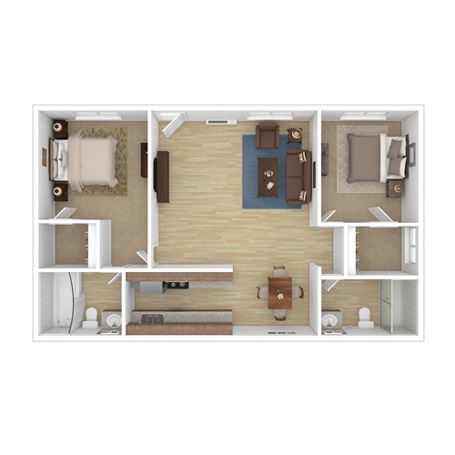 2 BR, 2 BA - 50%