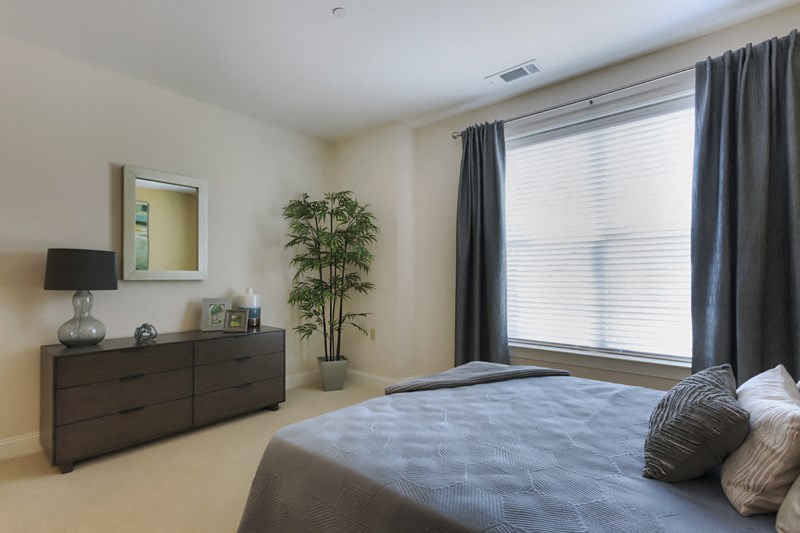 the preserve at ballantyne commons apartments bedroom with large window