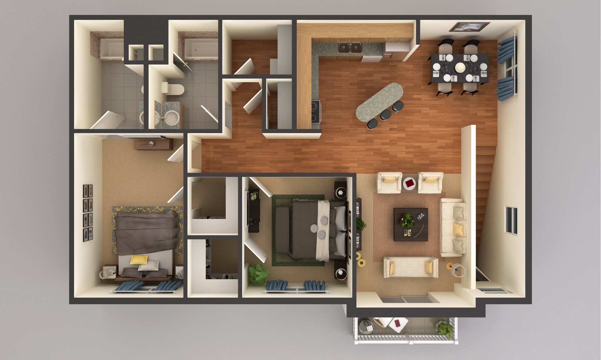 2 Bedroom - Upper Level floor plan