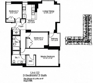 747 East 47th Street 3 Bedroom Floor Plan 5
