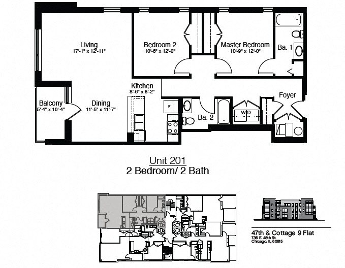 736 East 48th Street 2 Bedroom Floor Plan 2