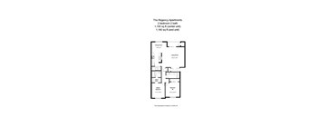 Our 2 bedroom, 2 bathroom apartment floor plan at The Regency Apartments in Lacey, Washington