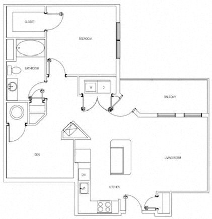 The Arlington One Bedroom Floorplan