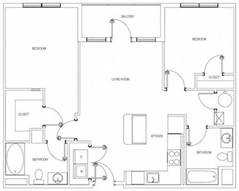 The Cambridge Two Bedroom Floorplan