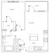 The Cook - One bedroom floorplan The Cook - One Bedroom Floorplan