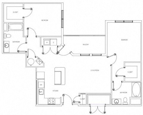 The Dallin Two Bedroom Floorplan