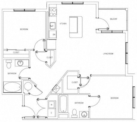 The Moxie Two Bedroom Floorplan