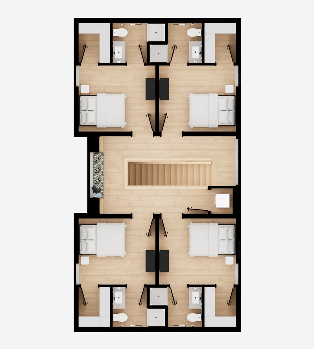 A black and white image of a floor plan of an apartment.