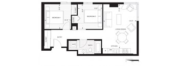 Two Bedroom, One Bath (B1)